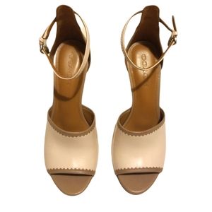 COACH 8.5 Classy peep-toe silhouette Stiletto Chalk/Stone Dual shade